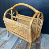 Porte revue vintage en rotin