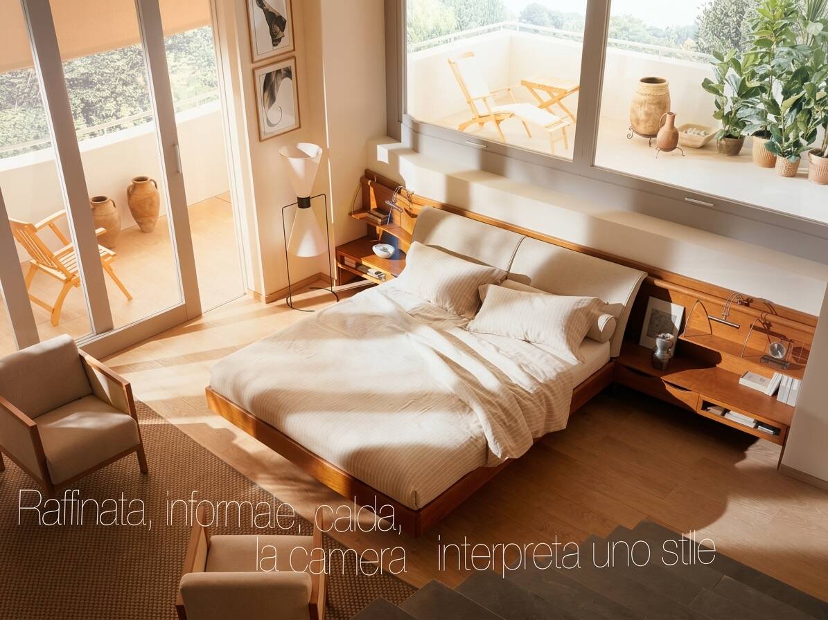 Poliform Morgante – exceptional walnut solid wood bedroom set