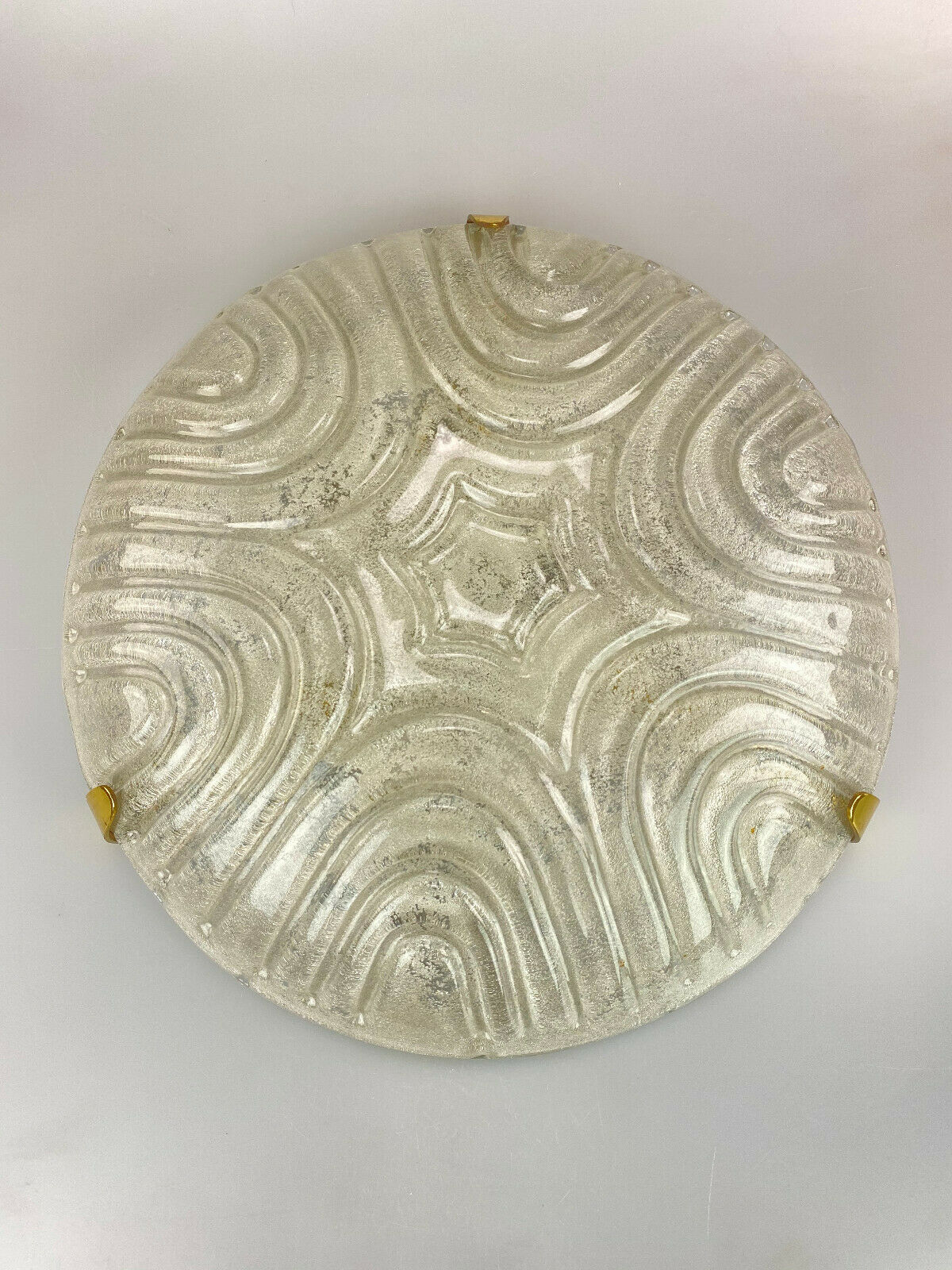 Flush Mount Ceiling Light Ice Glass Hillebrand 60s