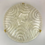 Flush Mount Ceiling Light Ice Glass Hillebrand 60s