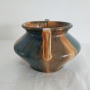 Small vintage vase pansu with two handles
