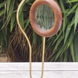 Scandinavian design magnifier wood and brass