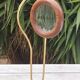 Scandinavian design magnifier wood and brass