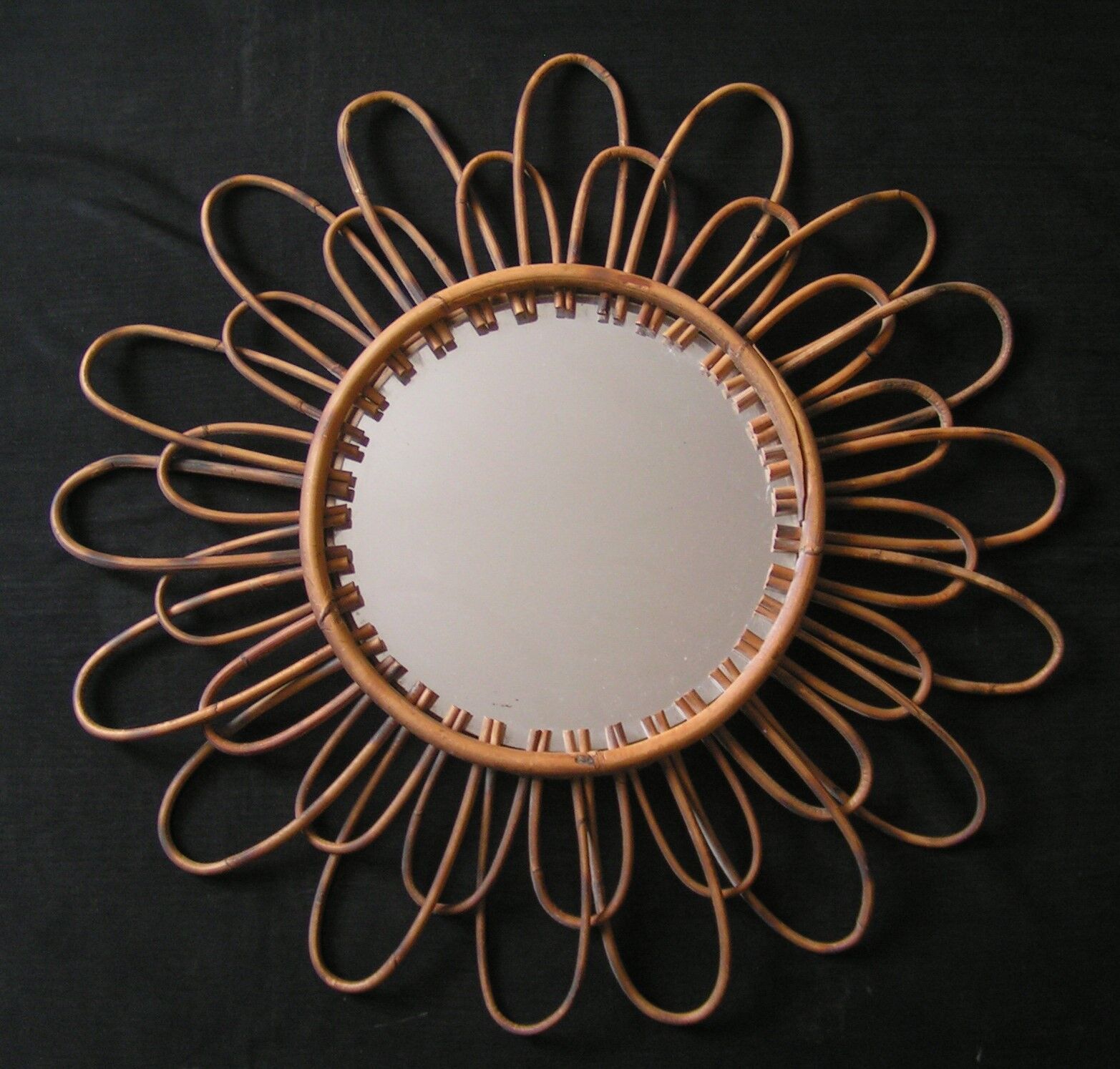 Rattan sun mirror 60s diameter 55cm