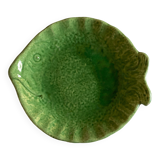 Fish plate in green glazed earthenware Aegitna 1960 Vallauris