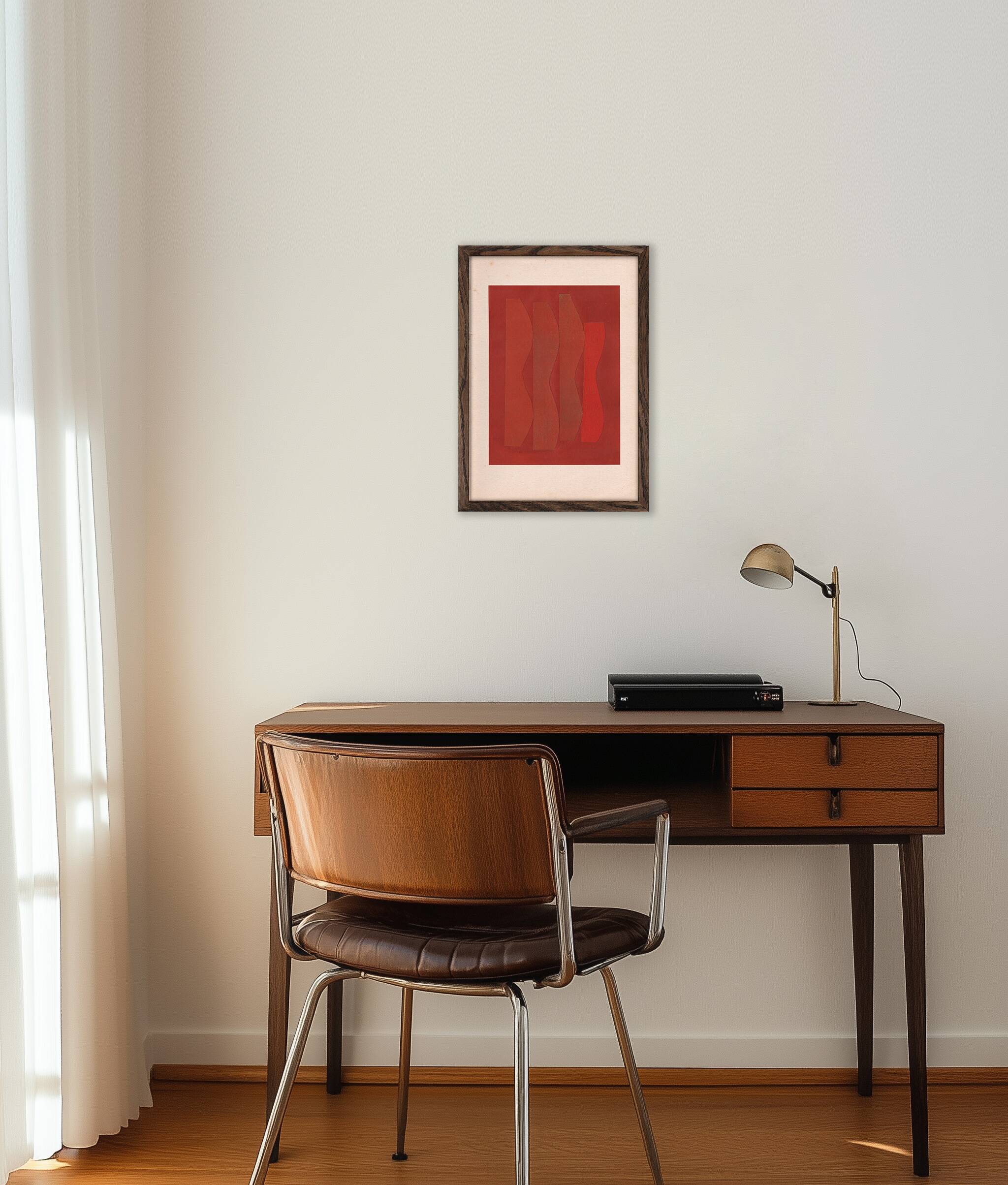 Collage on old paper - abstract art B253 signed eawy