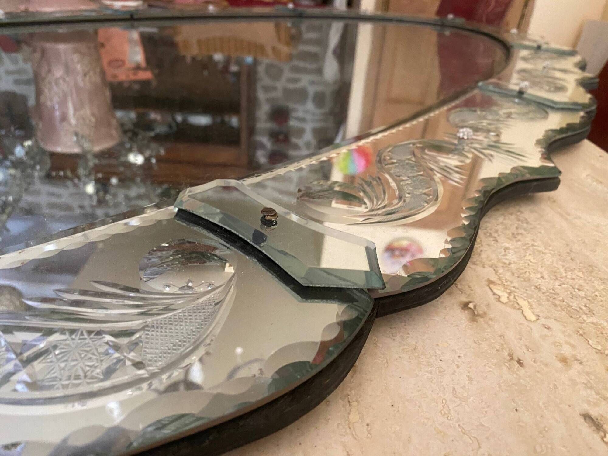 Large Mirror 180cm x 87cm, circa 1960-1970, in the style of Murano.