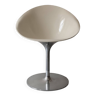 Fauteuil pivotant ero métal et coque blanche, design p. starck pour kartell