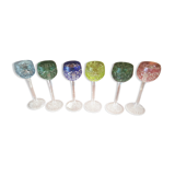 Six glasses with liqueur, crystal Saint Louis, model Riesling