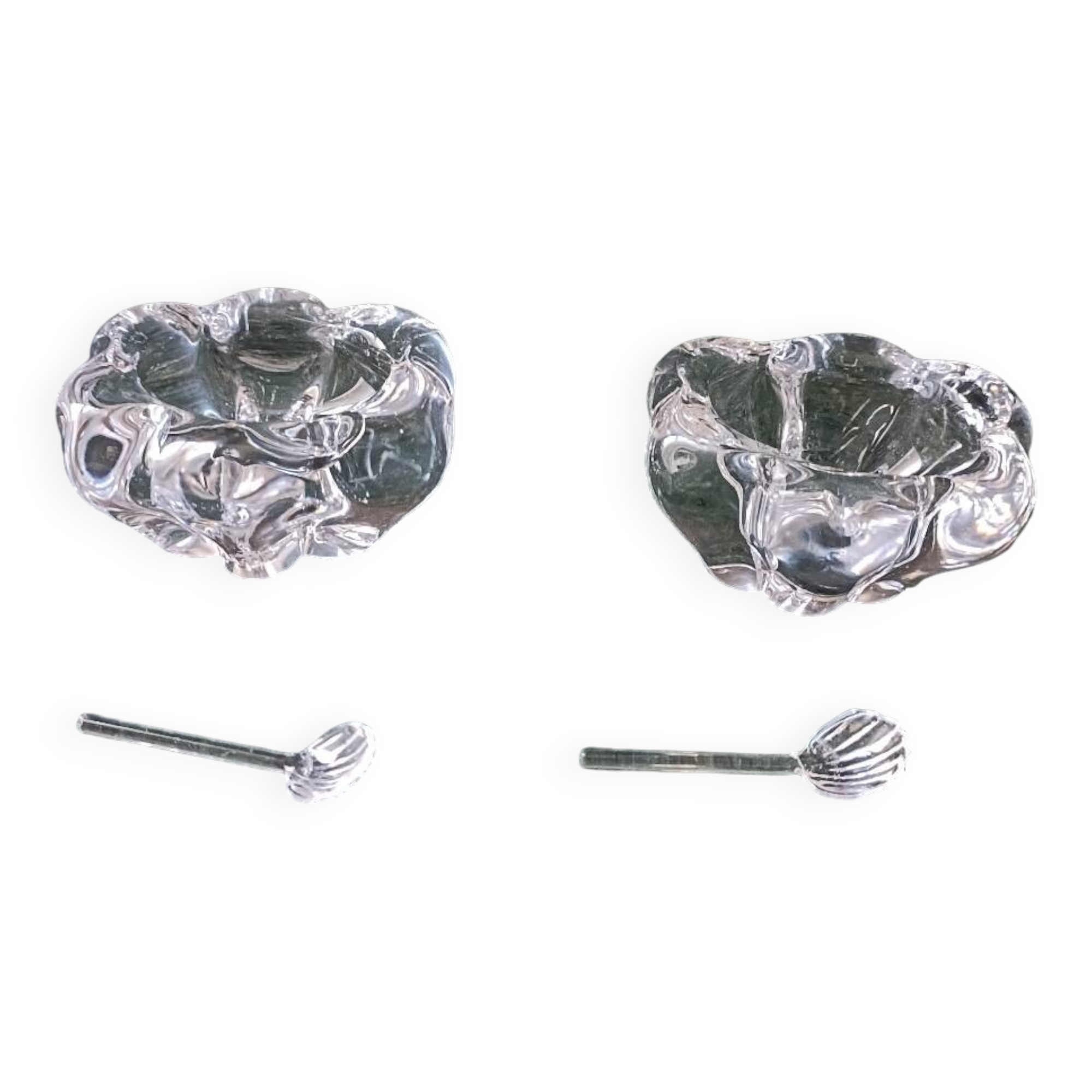 Pair of Daum crystal salt cellars