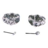 Pair of Daum crystal salt cellars