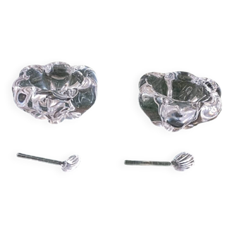 Pair of Daum crystal salt cellars