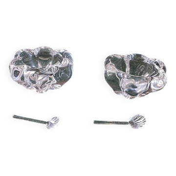 Pair of Daum crystal salt cellars