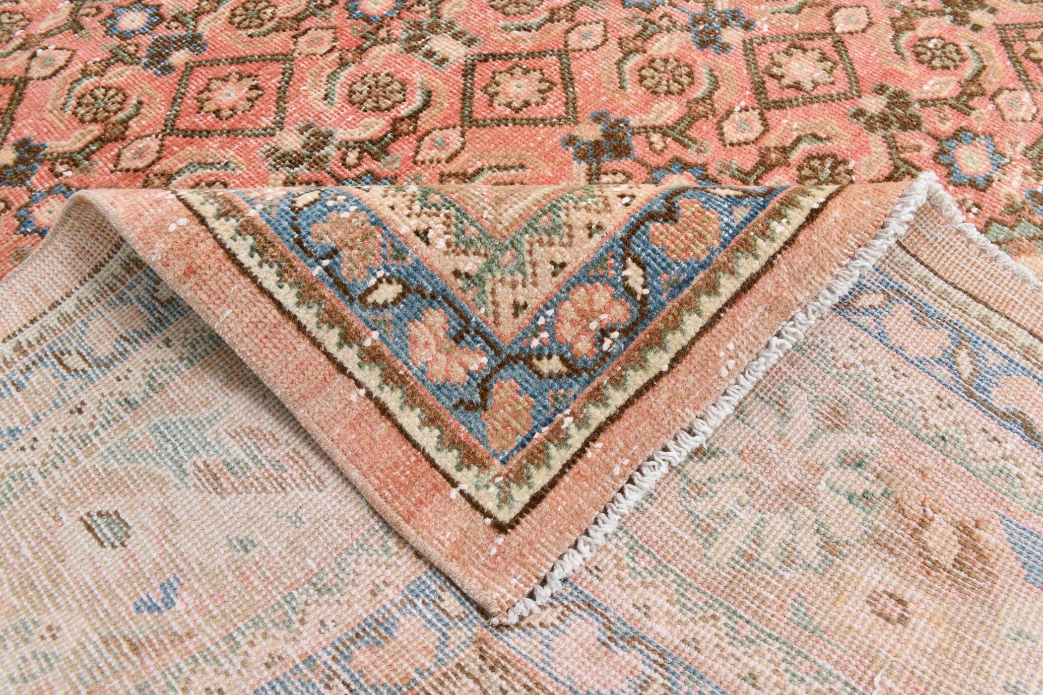 10x13 Salmon Pink Oriental Antique Persian Rug, 296x387Cm