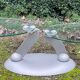 Design coffee table Naos in tempered glass and cast iron.