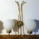 Trio of applique art deco brass and opaline. 1940