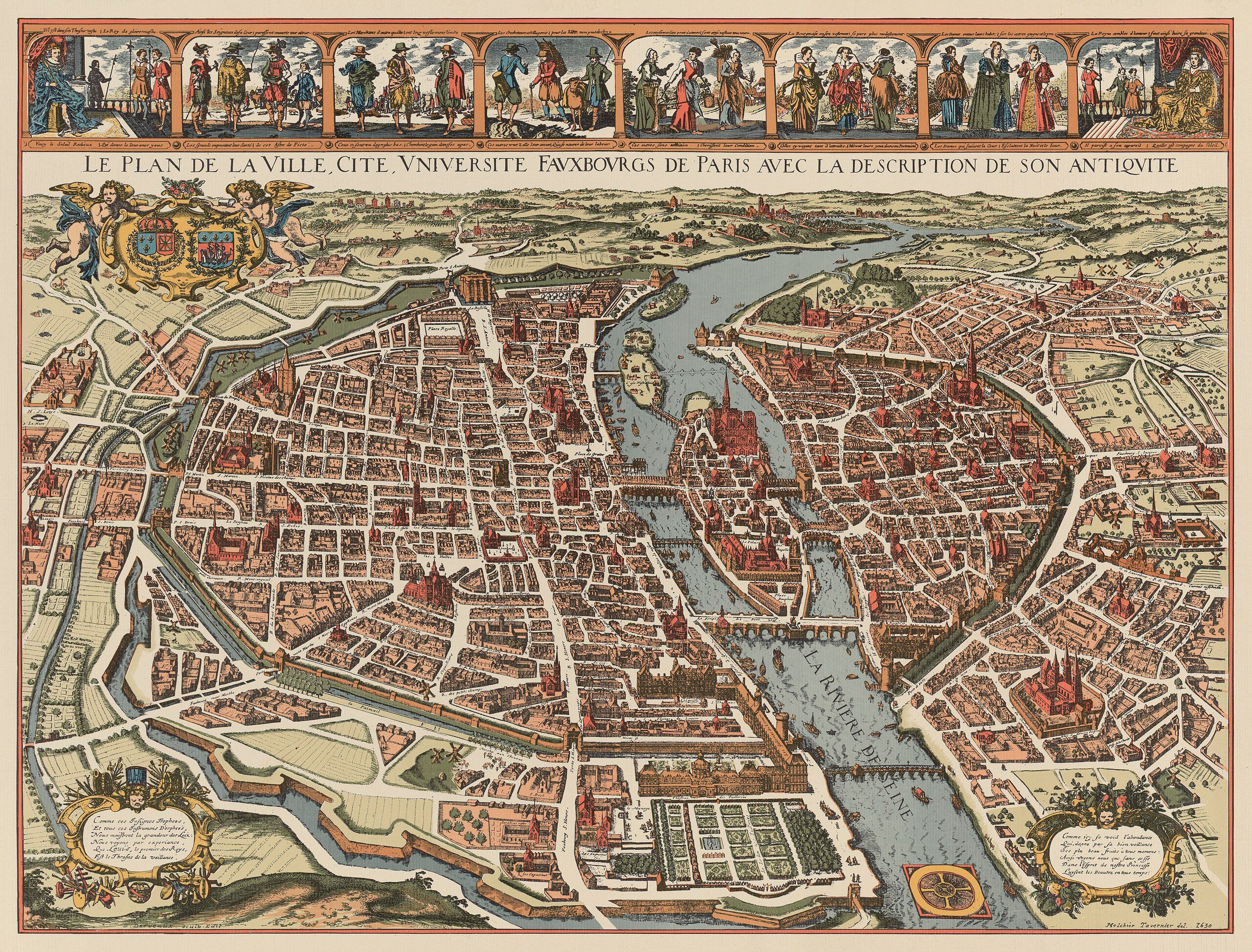 Map of Paris under Louis XIII - 1630