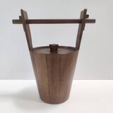 Postmodern Ebonized Beech Ice Bucket by Anri Form, Italy