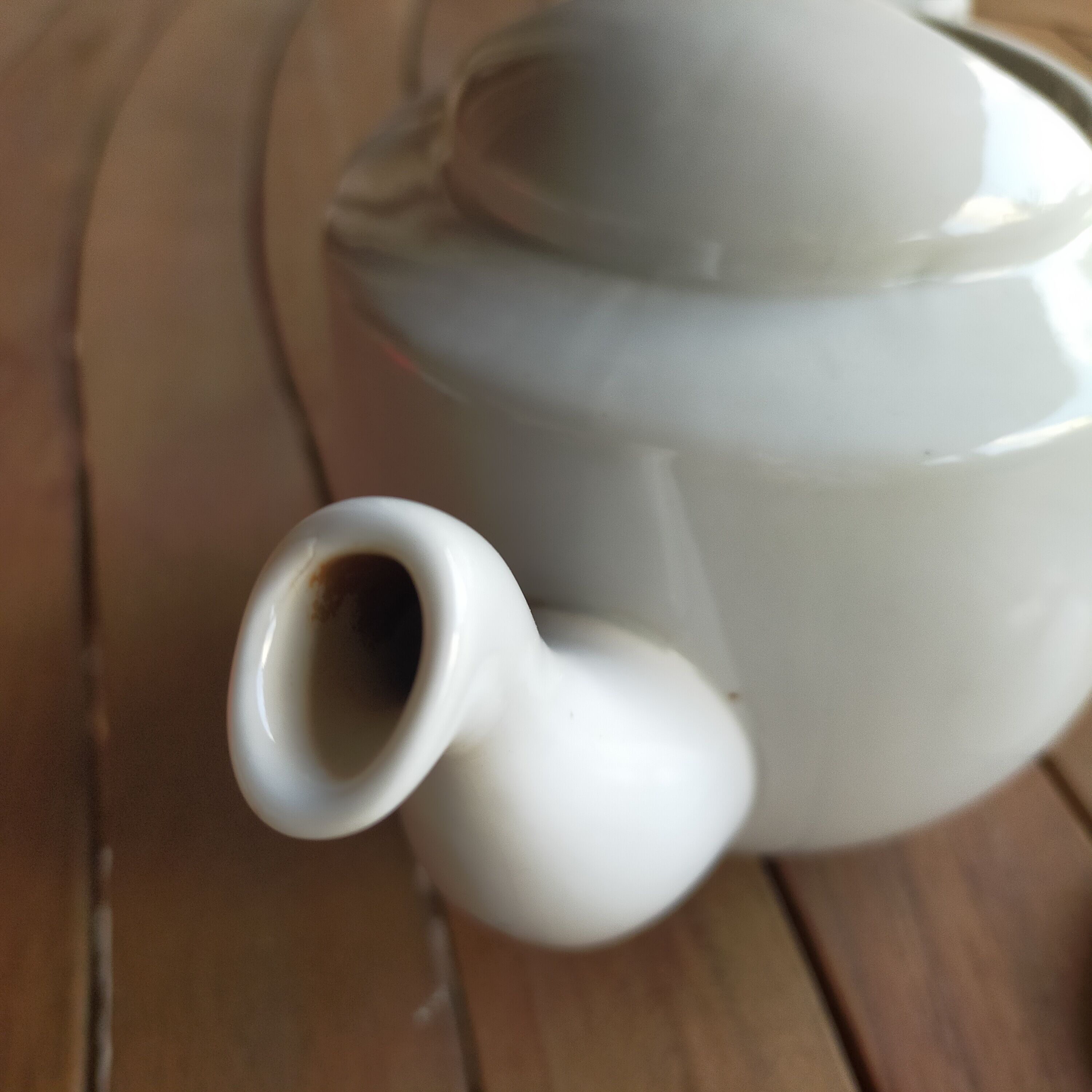 White porcelain teapot