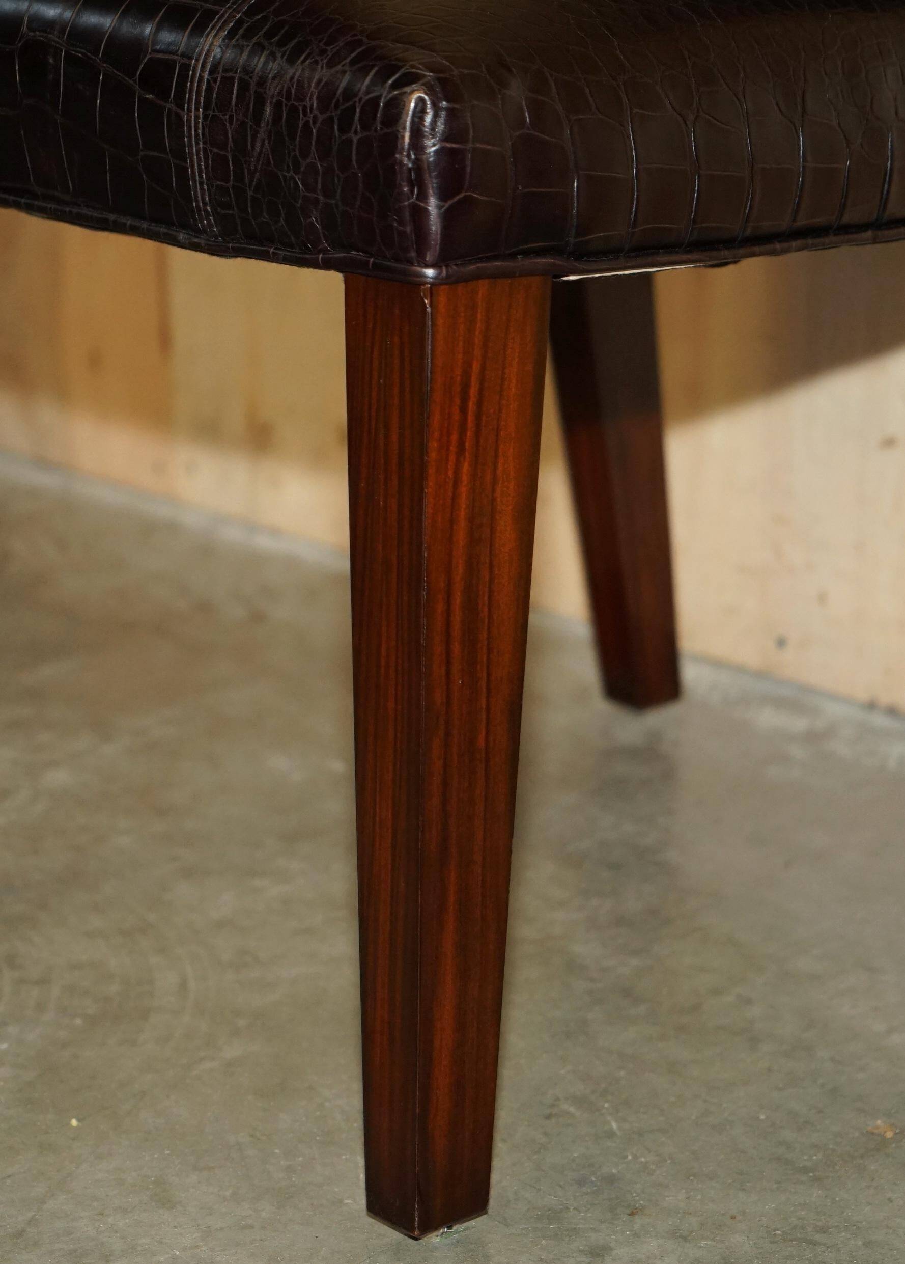 Chaises d'appoint Ralph Lauren Metropolis cuir patiné crocodile