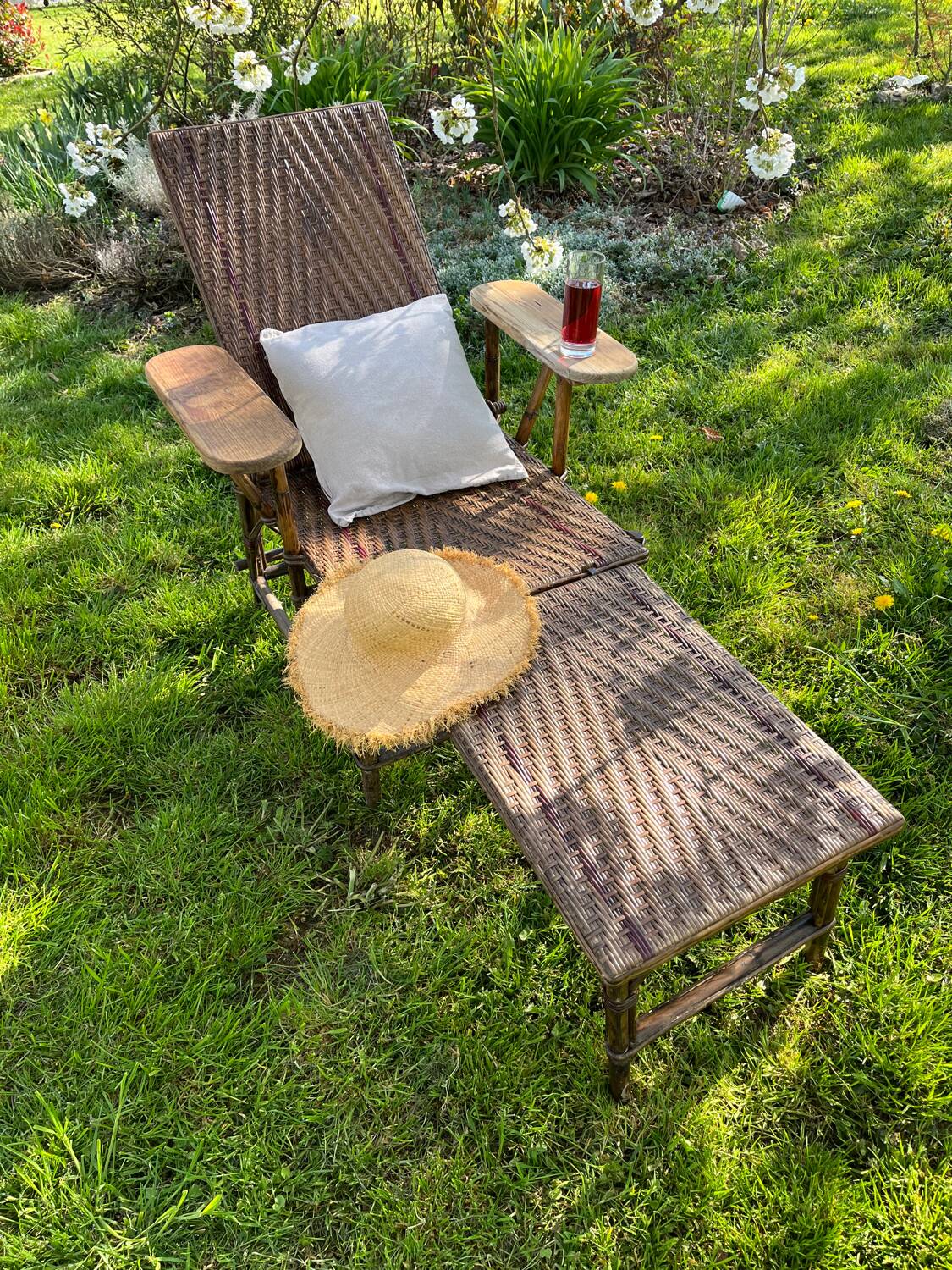Rattan deck chair