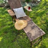 Transat chaise longue rotin