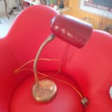 Old table lamp. On tilting rod. Red iron and copper;