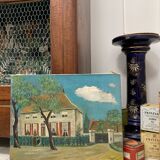 Oil on vintage canvas