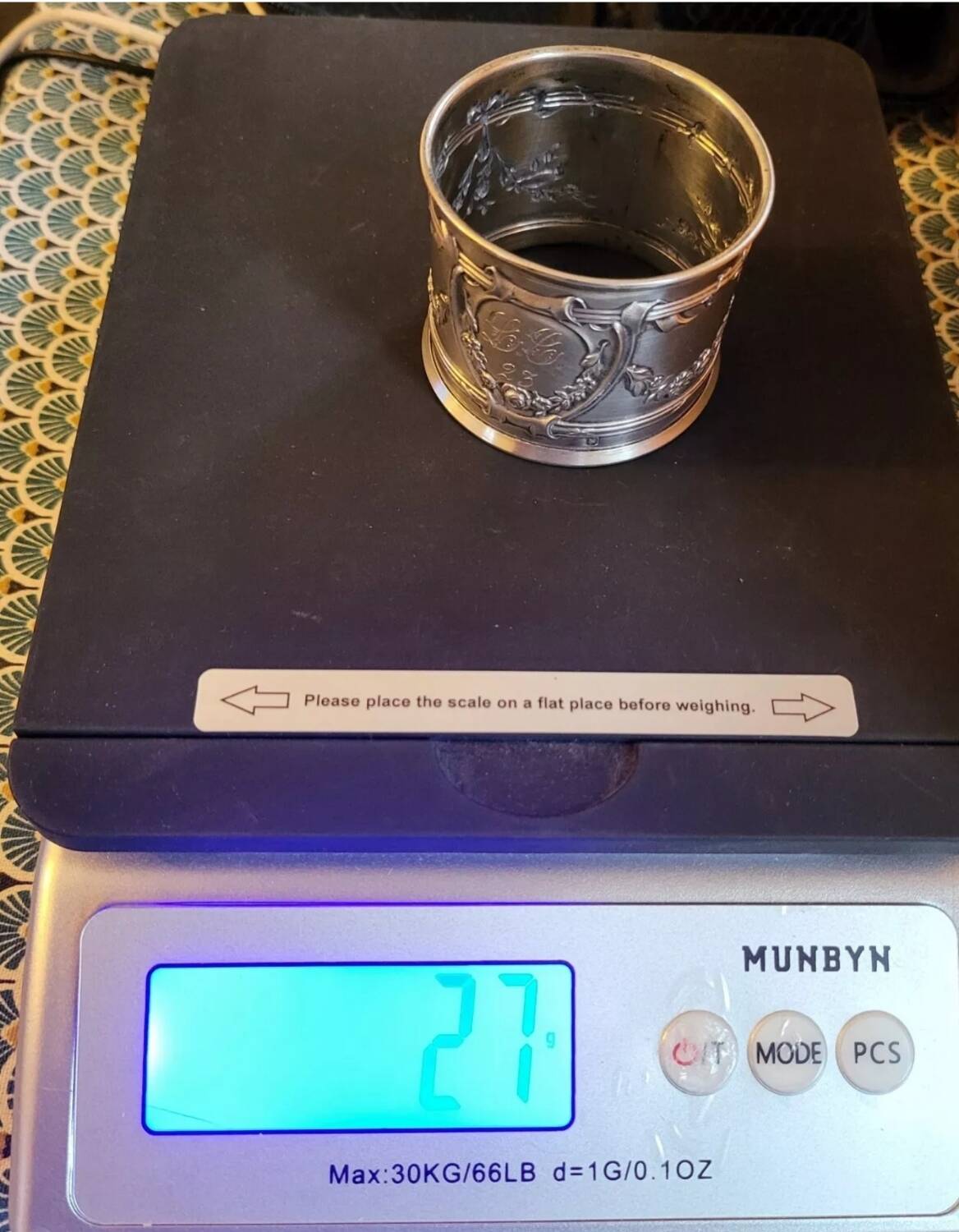 Antique Silver Napkin Ring Hallmarked Minerva Goldsmith Louis Coignet