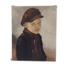Portrait of a young boy on canvas