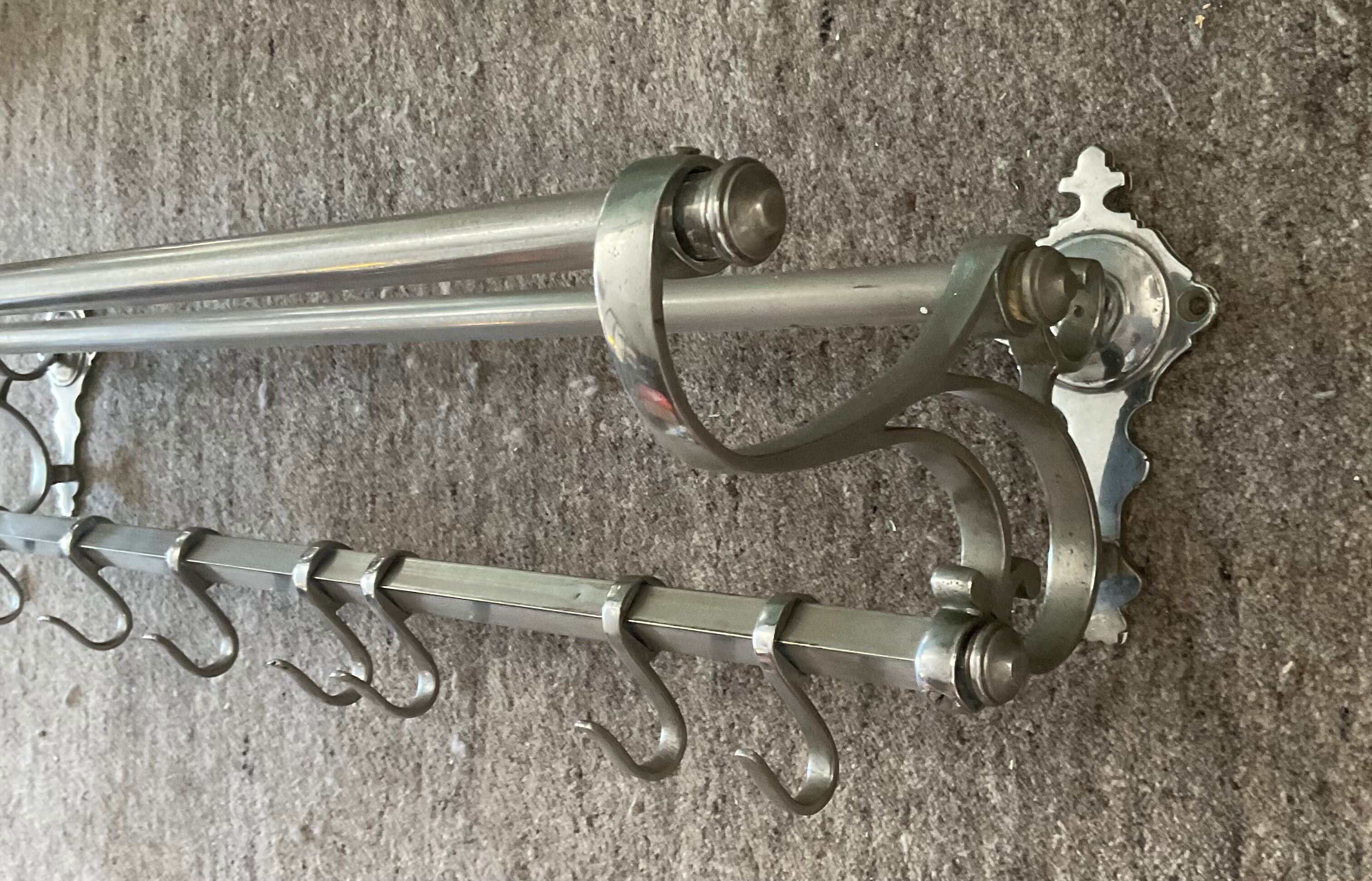 Art deco aluminum wardrobe coat rack with hat holder