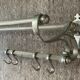 Art deco aluminum wardrobe coat rack with hat holder
