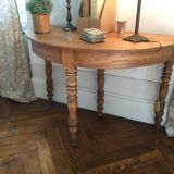 Antique half-moon wooden console