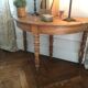 Console ancienne demi lune bois