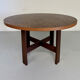 Ancienne table en bois marqueté design Dieter Waeckerlin Idealheim, années 70