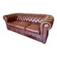 Canapé chesterfield de luxe anglais en cuir véritable