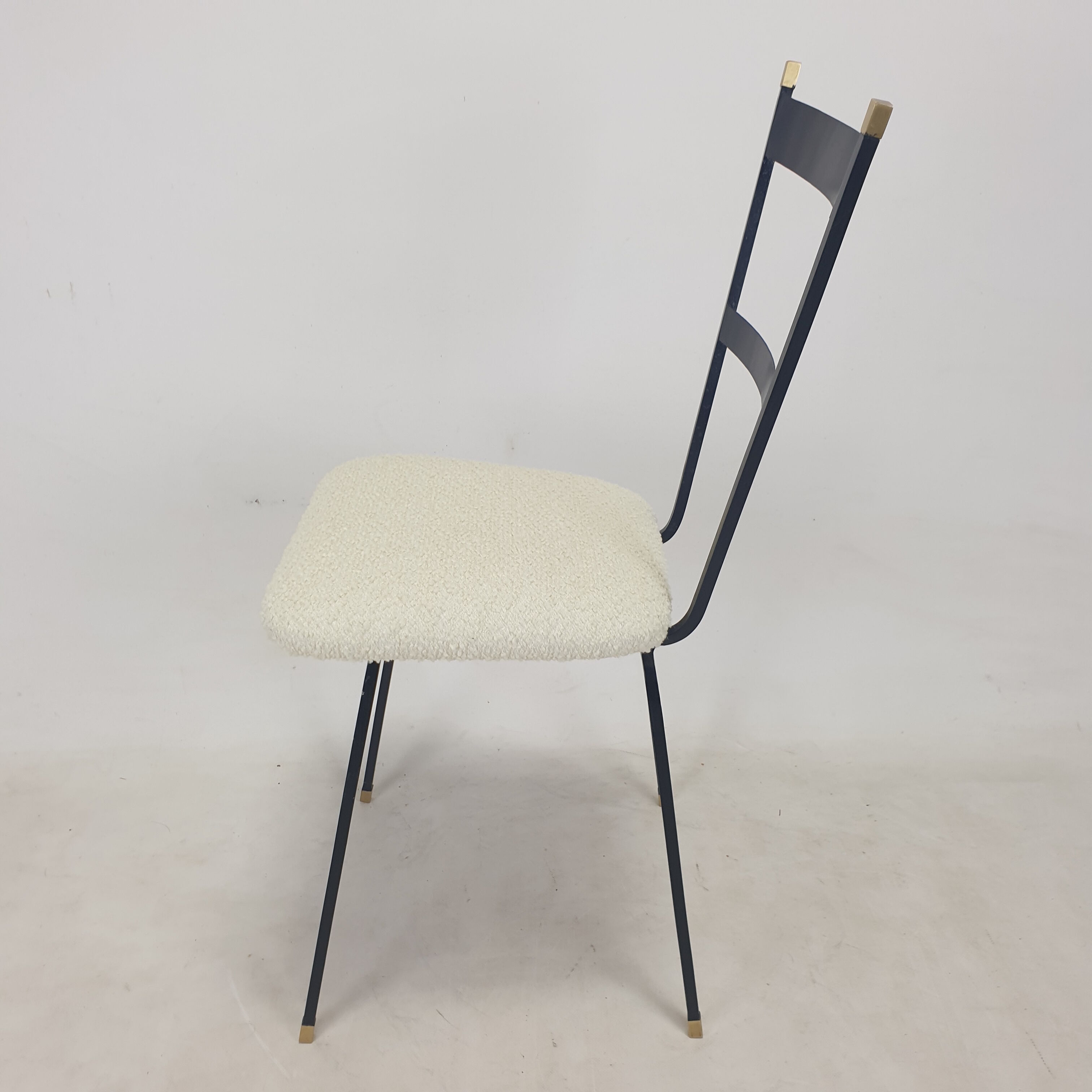 Set of 2 Italian Metal and Brass Chairs, 1960's