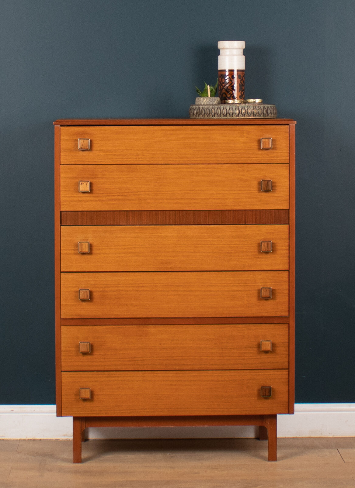 Retro 1960s teak & afromosia tall chest of drawers by homeworthy