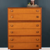 Retro 1960s teak & afromosia tall chest of drawers by homeworthy