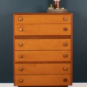 Retro 1960s teak & afromosia tall chest of drawers by homeworthy