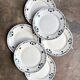 6 Badonviller blue earthenware dessert plates, "Dinan" service