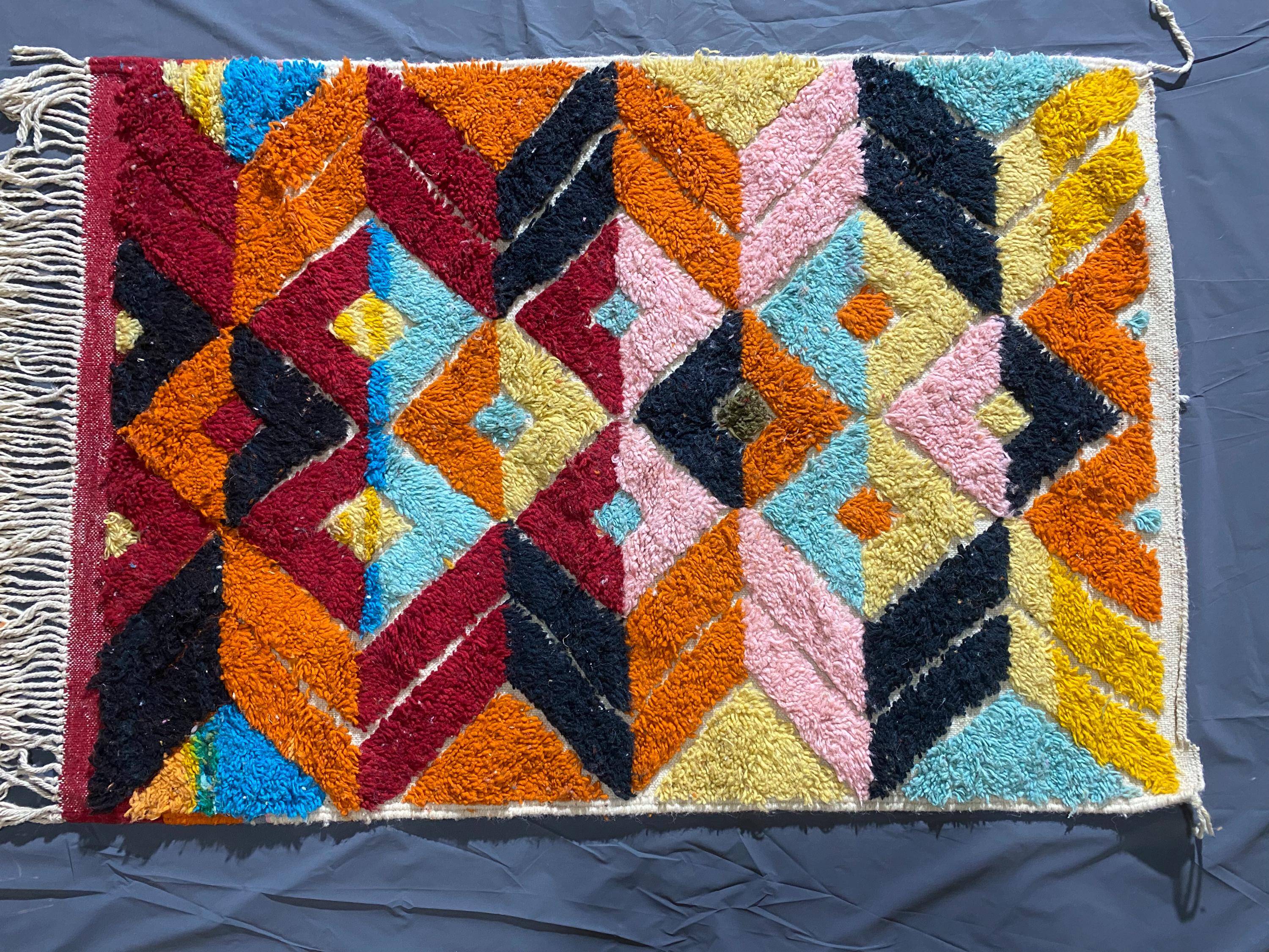 Natural handmade Moroccan rug 3 x 2 m