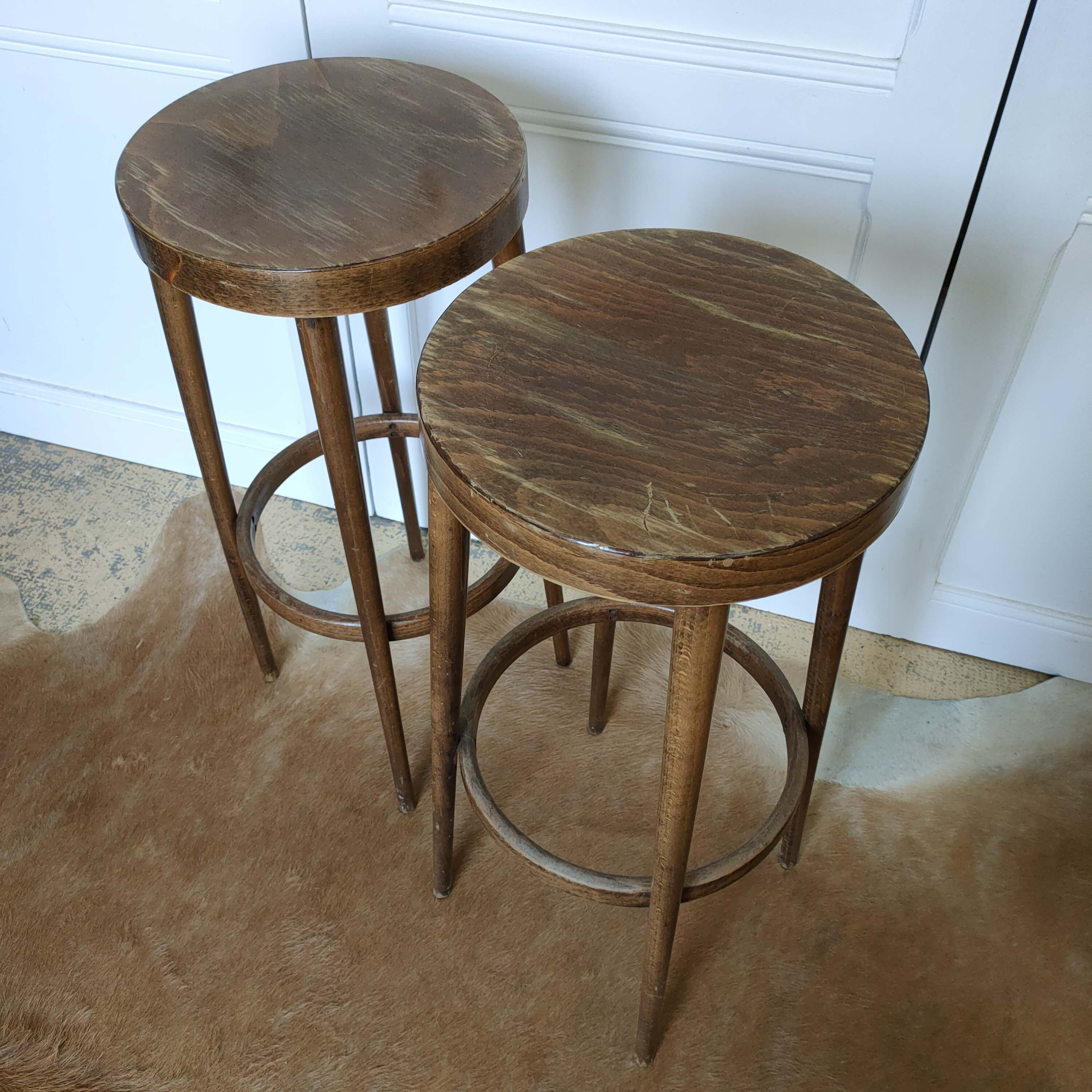 Pair of Wooden Bar Stool