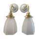 Set of two art deco wall lamps electrified to nine