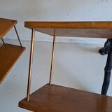 Wall shelf in oak and copper from the 50s