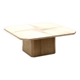 Vintage square travertine coffee table made in the 80s