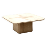 Vintage square travertine coffee table made in the 80s