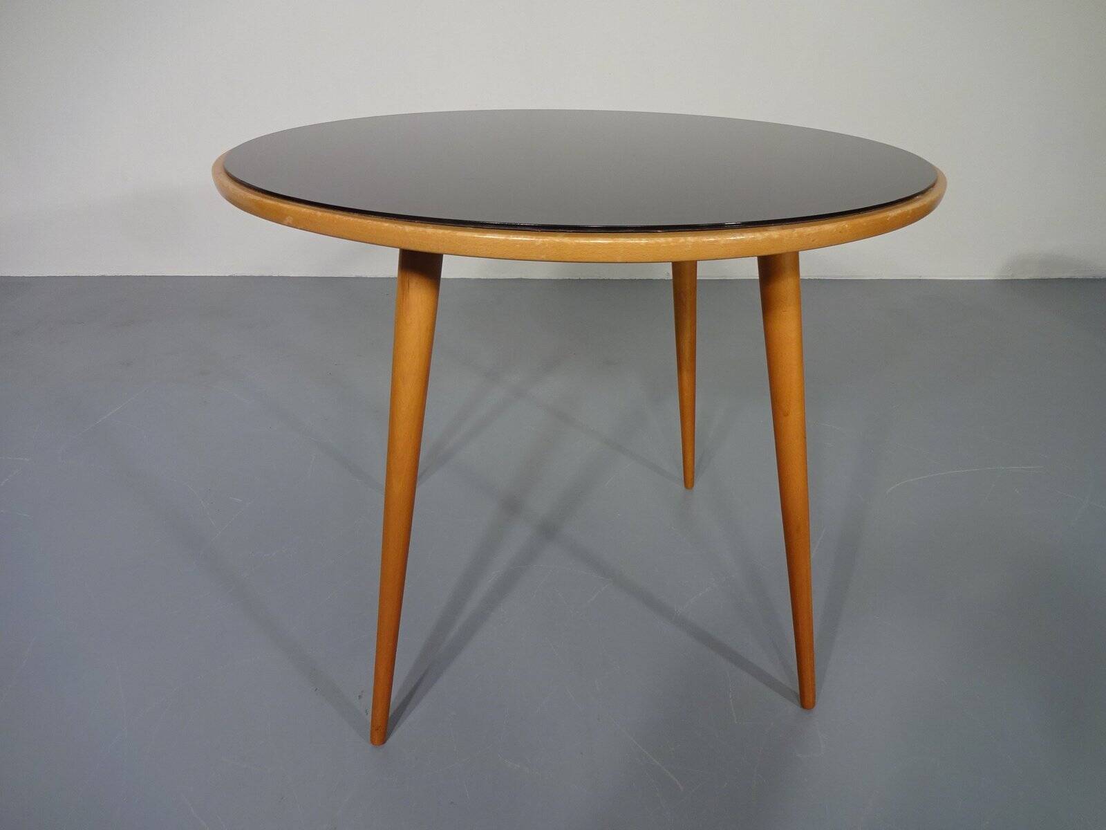 Glass and cherrywood table, 1960s