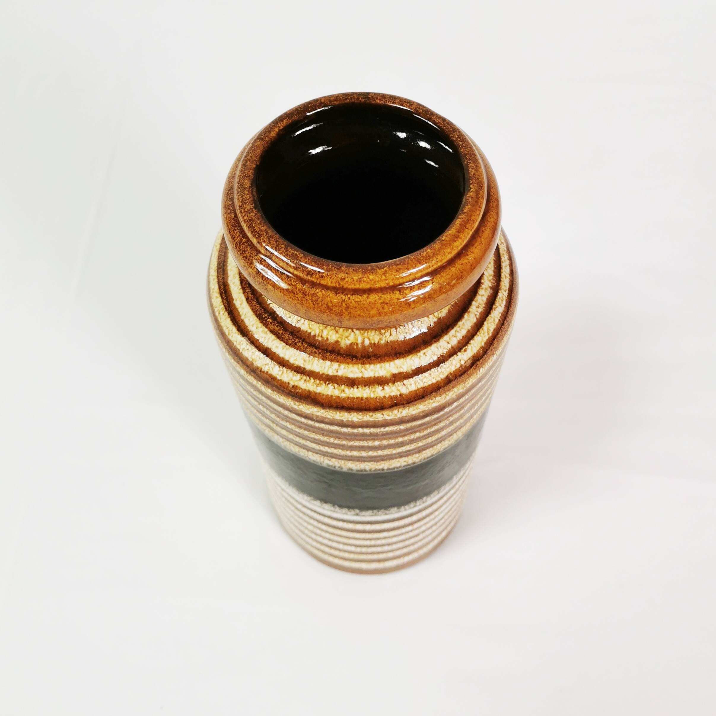 Ceramic, modernist vase, Scheurich, Germany, 1960s.