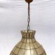 Suspension en feuille nacre et laiton vintage 1970's